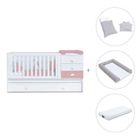 Lettino trasformabile 70x140 cm bianco/rosa · Sero Bubble Quarzo K554-M7759