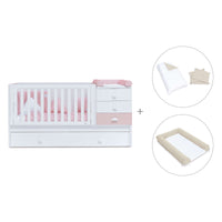 Lettino trasformabile 70x140 cm bianco/rosa · Sero Bubble K554-M7742