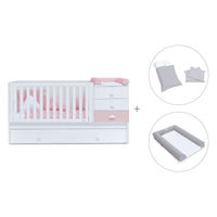 Lettino trasformabile 70x140 cm bianco/rosa · Sero Bubble K554-M7742