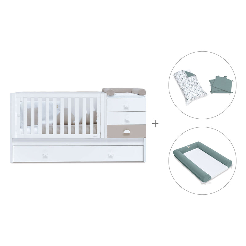 Lettino trasformabile 70x140 cm bianco/beige · Sero Bubble K554-M7753