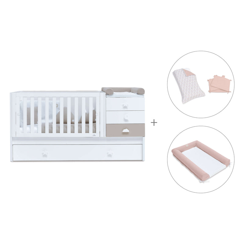 Lettino trasformabile 70x140 cm bianco/beige · Sero Bubble K554-M7753