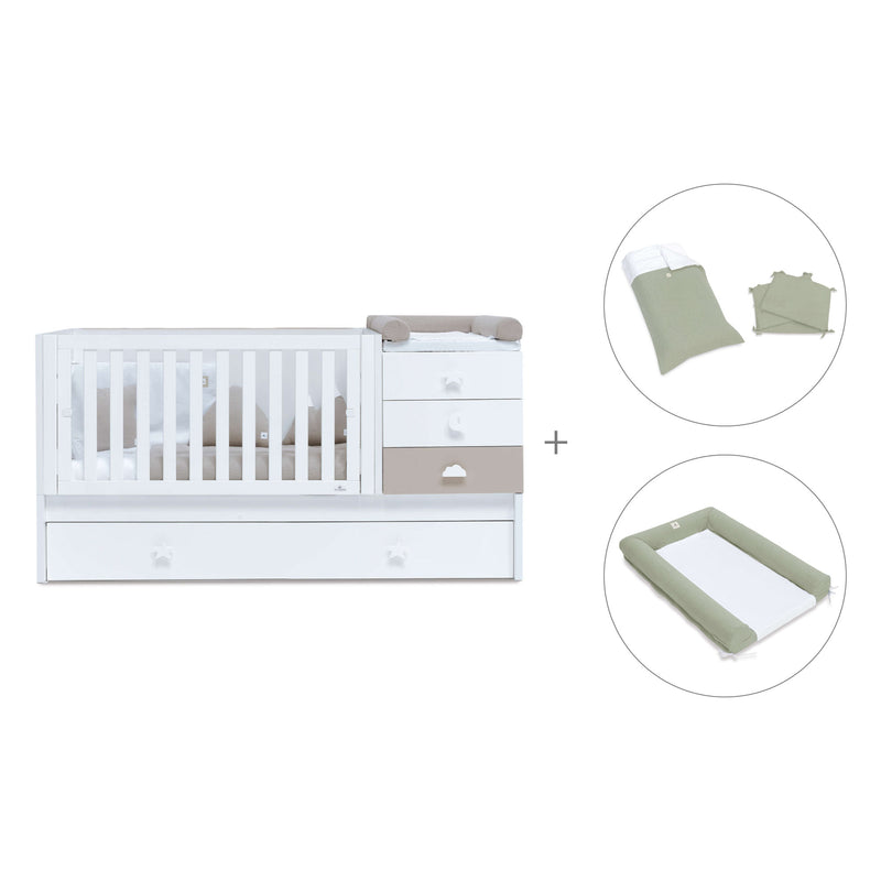 Lettino trasformabile 70x140 cm bianco/beige · Sero Bubble K554-M7753