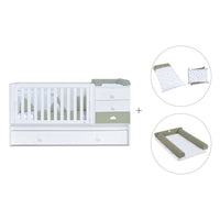 Lettino trasformabile 70x140 cm bianco/verde-oliva · Sero Bubble Erba K554-M7756