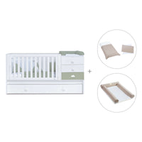 Lettino trasformabile 70x140 cm bianco/verde-oliva · Sero Bubble Erba K554-M7756