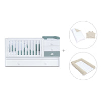 Lettino trasformabile 70x140 cm bianco/eucalipto · Sero Bubble Eucalyptus K554-M7757