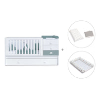 Lettino trasformabile 70x140 cm bianco/eucalipto · Sero Bubble Eucalyptus K554-M7757