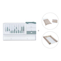 Lettino trasformabile 70x140 cm bianco/eucalipto · Sero Bubble Eucalyptus K554-M7757