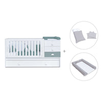 Lettino trasformabile 70x140 cm bianco/eucalipto · Sero Bubble Eucalyptus K554-M7757