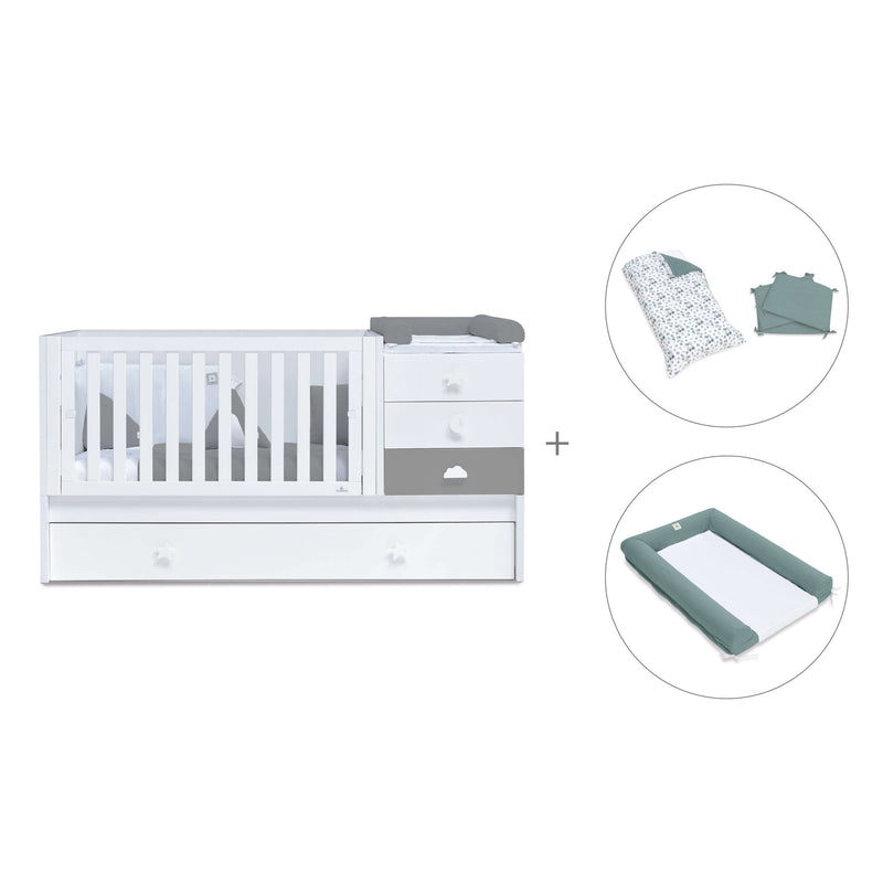 Lettino trasformabile 70x140 cm bianco/antracite · Sero Bubble Antracita K554-M7758