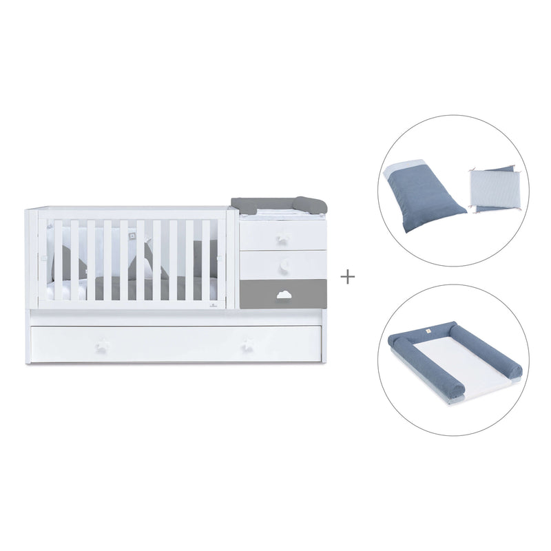 Lettino trasformabile 70x140 cm bianco/antracite · Sero Bubble Antracita K554-M7758