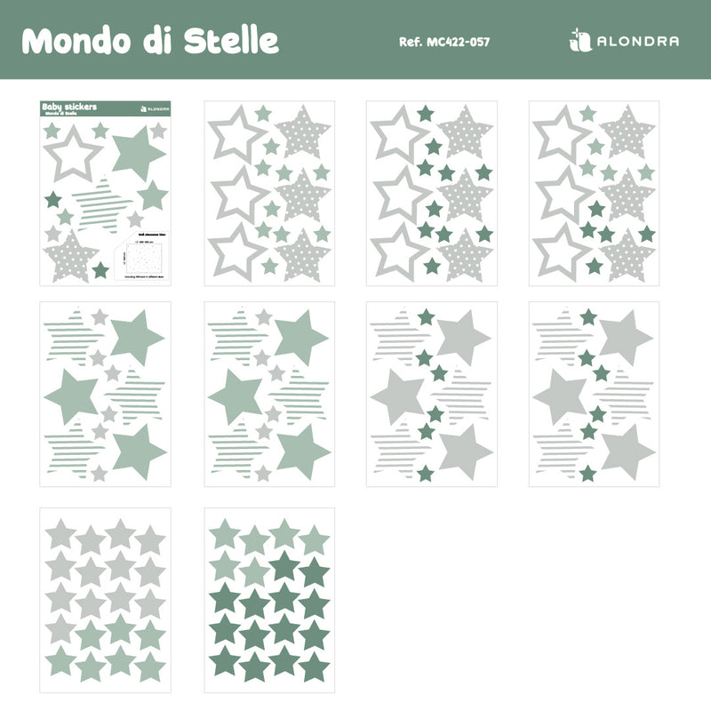 Vinili adesivi decorativi stelle infantile · Mondo di Stelle MC422