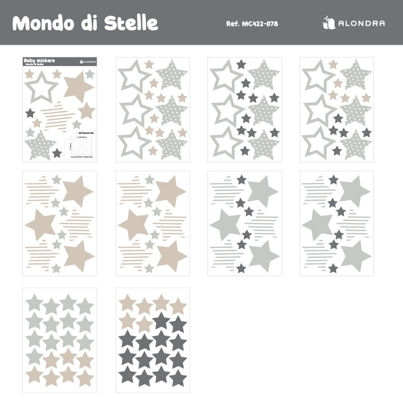 Vinili adesivi decorativi stelle infantile · Mondo di Stelle MC422