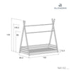 Letto Montessori legno 70x140 cm con tessile verde eucalipto · Homy Life