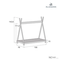 Struttura letto Montessori 70x140 cm in forma di tepe bianco · Indy NC141-M70