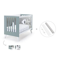 Lettino co-sleeping 60x120 cm (4in1) bianco/verde eucalipto · Nexo Due Eucalyptus