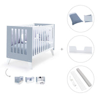 Lettino co-sleeping 60x120 cm (4in1) bianco/celeste · Nexo Due Blu denim