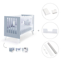Lettino co-sleeping 60x120 cm (4in1) bianco/celeste · Nexo Due Blu denim