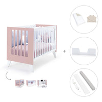 Lettino co-sleeping 60x120 cm (4in1) rosa chiaro · Nexo Due Flamingo