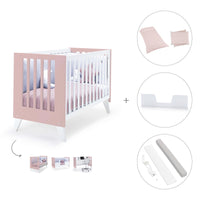 Lettino co-sleeping 60x120 cm (4in1) rosa chiaro · Nexo Due Flamingo