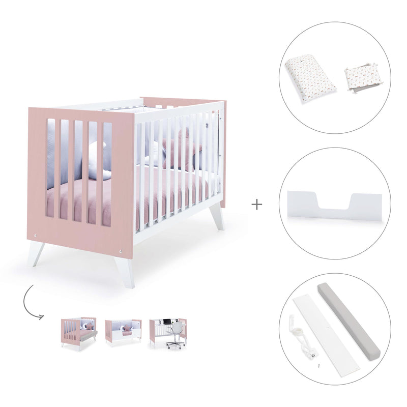 Lettino co-sleeping 60x120 cm (4in1) rosa chiaro · Nexo Due Flamingo