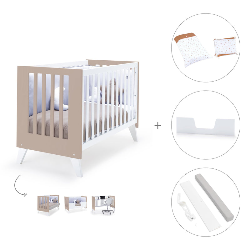 Lettino co-sleeping 60x120 cm (4in1) bianco/beige · Nexo Due Arena