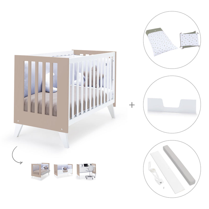 Lettino co-sleeping 60x120 cm (4in1) bianco/beige · Nexo Due Arena