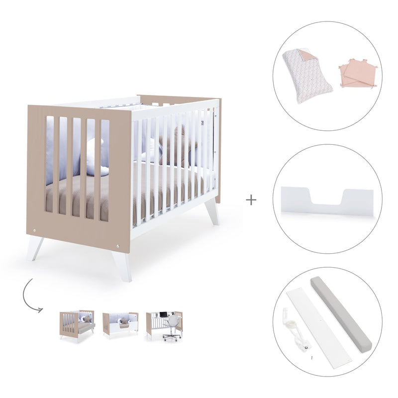 Lettino co-sleeping 60x120 cm (4in1) bianco/beige · Nexo Due Arena