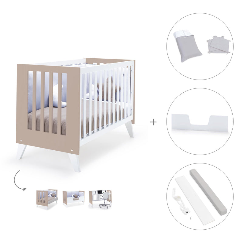 Lettino co-sleeping 60x120 cm (4in1) bianco/beige · Nexo Due Arena