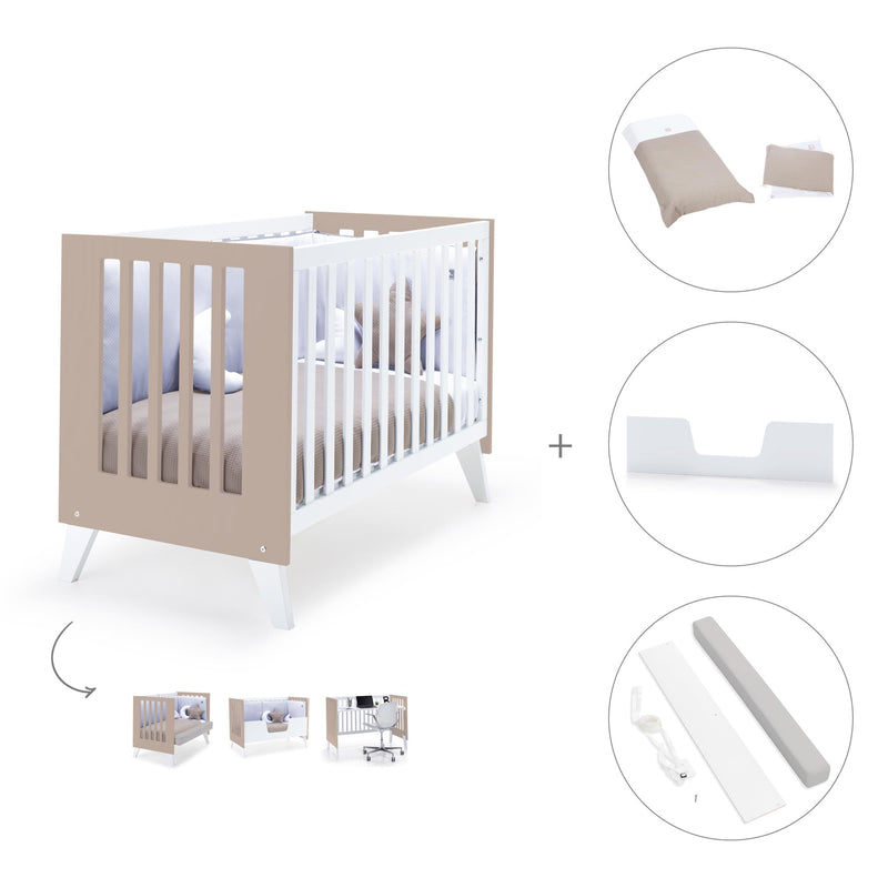 Lettino co-sleeping 60x120 cm (4in1) bianco/beige · Nexo Due Arena