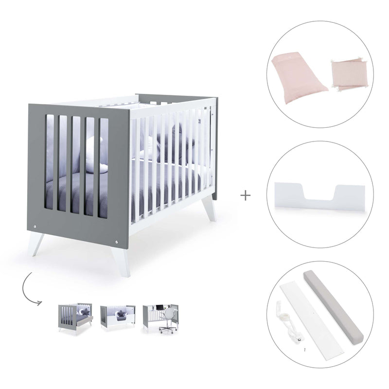 Lettino co-sleeping 60x120 cm (4in1) bianco/antracite · Nexo Due Antracita