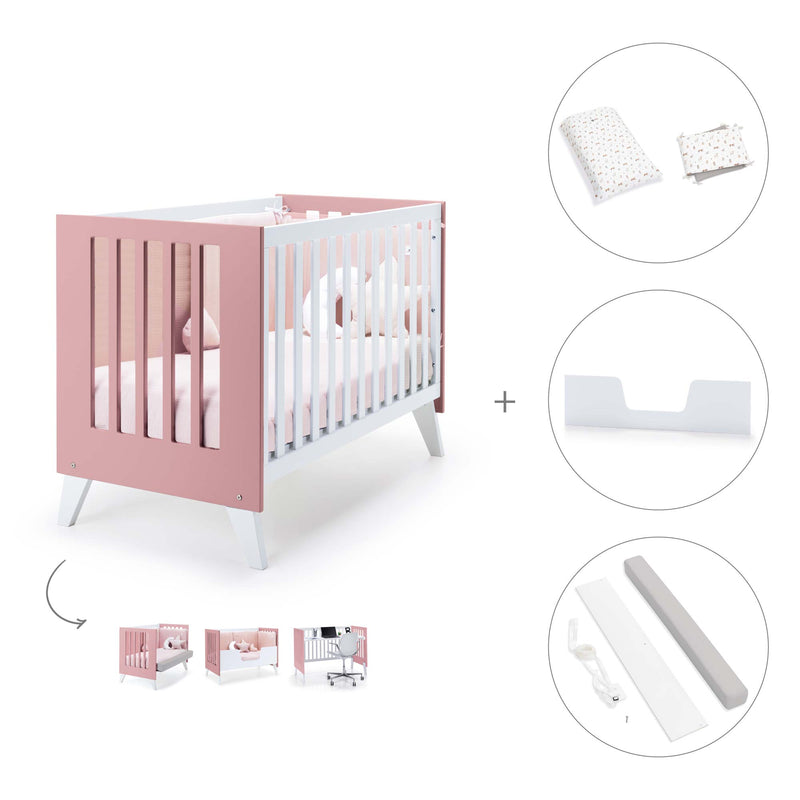 Lettino co-sleeping 60x120 cm (4in1) rosa · Nexo Due Quarzo