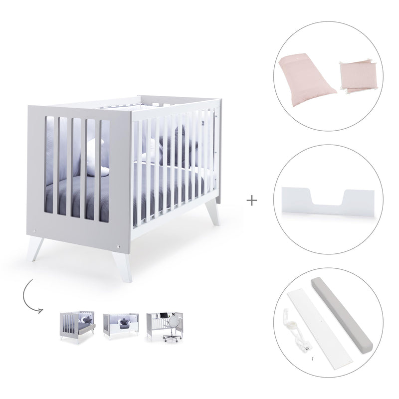 Lettino co-sleeping 60x120 cm (4in1) bianco/grigio · Nexo Due Grey