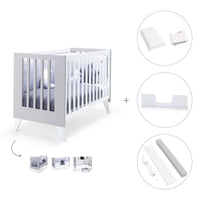 Lettino co-sleeping 60x120 cm (4in1) bianco/grigio · Nexo Due Grey