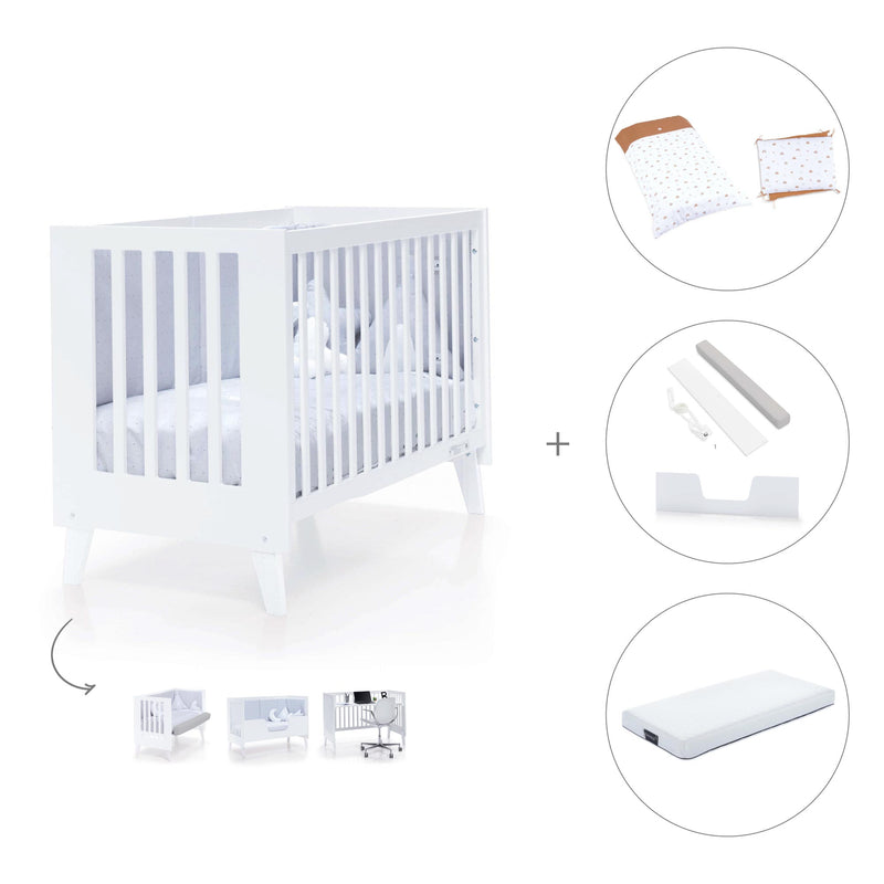 Lettino co-sleeping style nordico 60x120 cm (4in1) bianco · Nexo C187-M7700