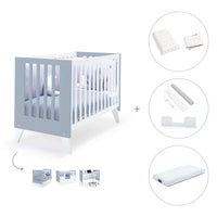 Lettino co-sleeping 60x120 cm (4in1) bianco/celeste · Nexo Due Blu denim