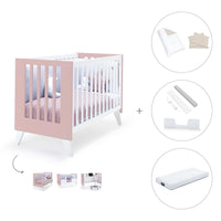 Lettino co-sleeping 60x120 cm (4in1) rosa chiaro · Nexo Due Flamingo