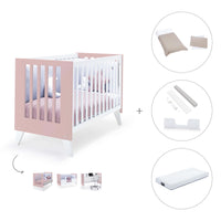 Lettino co-sleeping 60x120 cm (4in1) rosa chiaro · Nexo Due Flamingo
