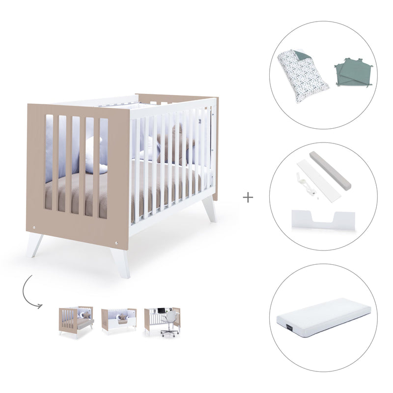 Lettino co-sleeping 60x120 cm (4in1) bianco/beige · Nexo Due Arena