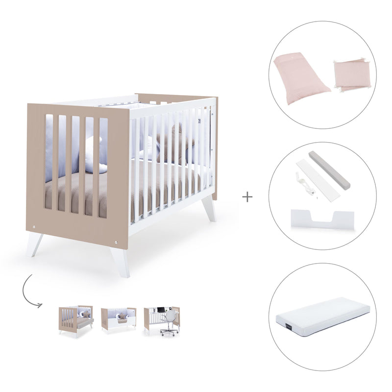 Lettino co-sleeping 60x120 cm (4in1) bianco/beige · Nexo Due Arena