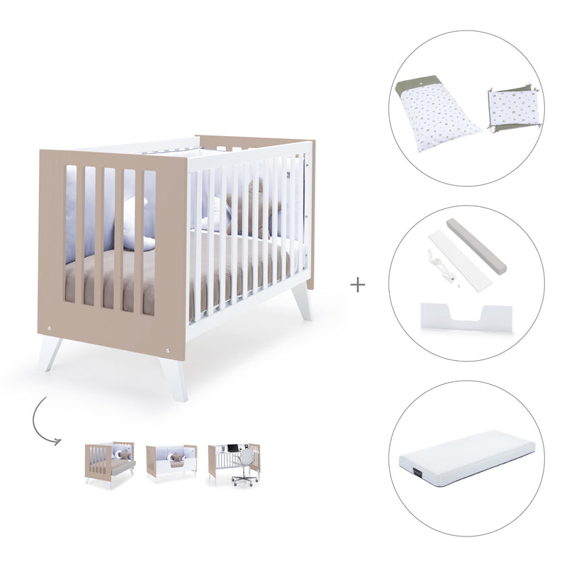 Lettino co-sleeping 60x120 cm (4in1) bianco/beige · Nexo Due Arena