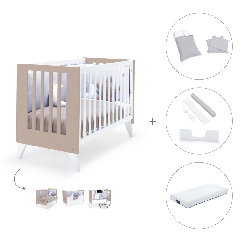 Lettino co-sleeping 60x120 cm (4in1) bianco/beige · Nexo Due Arena