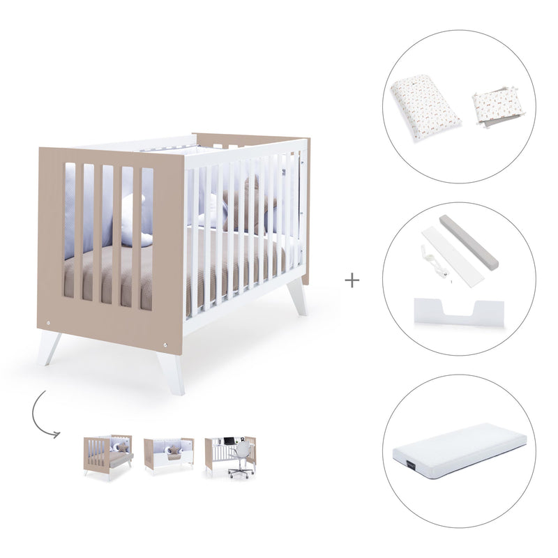Lettino co-sleeping 60x120 cm (4in1) bianco/beige · Nexo Due Arena