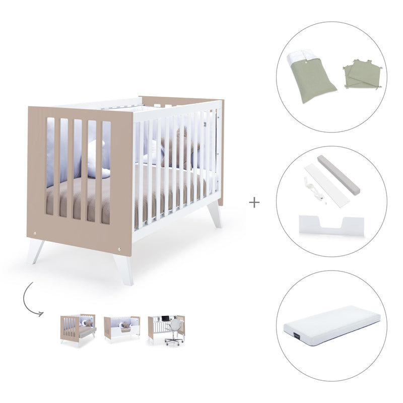 Lettino co-sleeping 60x120 cm (4in1) bianco/beige · Nexo Due Arena