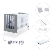 Lettino co-sleeping 60x120 cm (4in1) bianco/antracite · Nexo Due Antracita