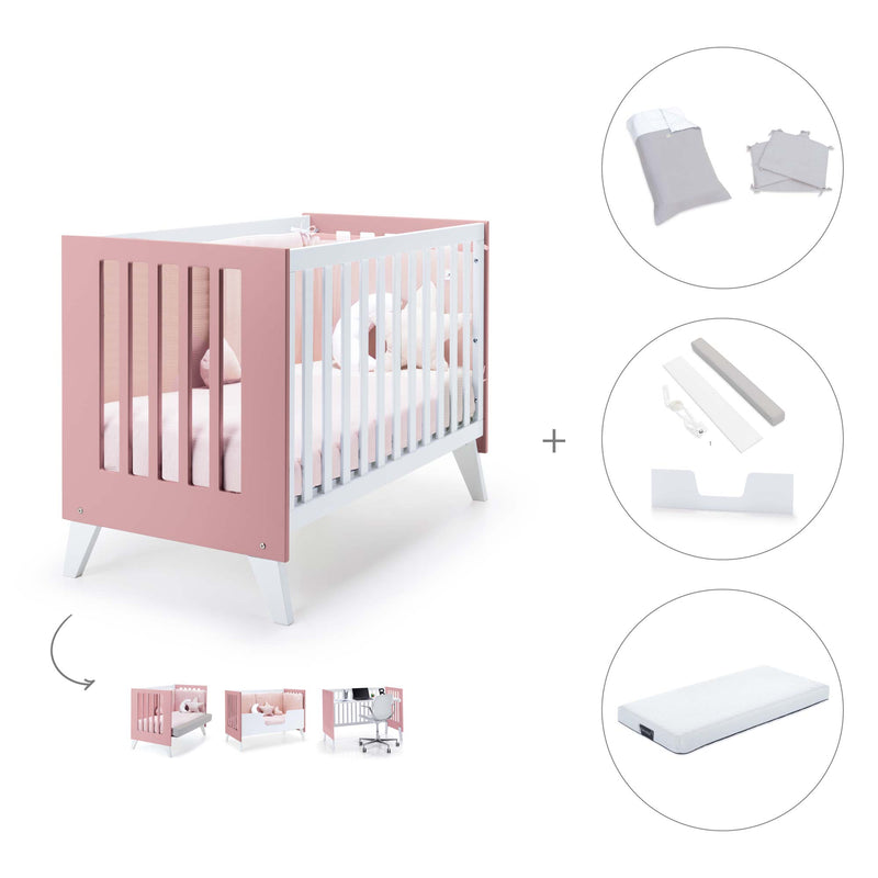 Lettino co-sleeping 60x120 cm (4in1) rosa · Nexo Due Quarzo