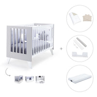 Lettino co-sleeping 60x120 cm (4in1) bianco/grigio · Nexo Due Grey