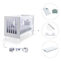 Lettino co-sleeping 60x120 cm (4in1) bianco/grigio · Nexo Due Grey