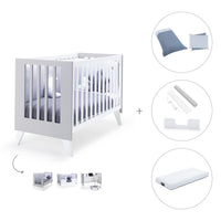 Lettino co-sleeping 60x120 cm (4in1) bianco/grigio · Nexo Due Grey