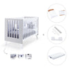 Lettino co-sleeping 60x120 cm (4in1) bianco/grigio · Nexo Due Grey