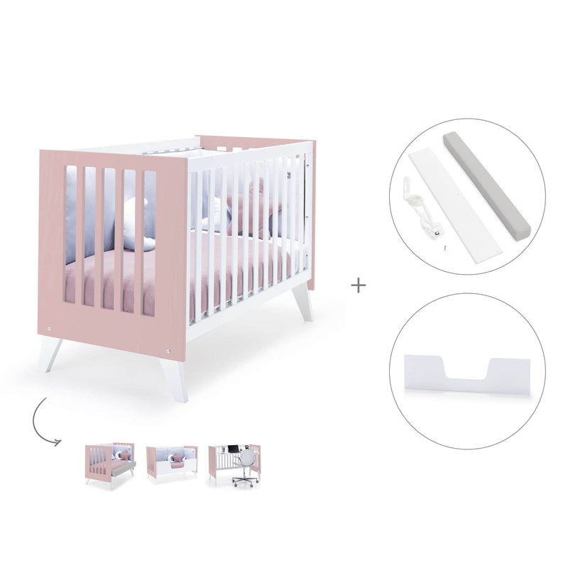 Lettino co-sleeping 60x120 cm (4in1) rosa chiaro · Nexo Due Flamingo